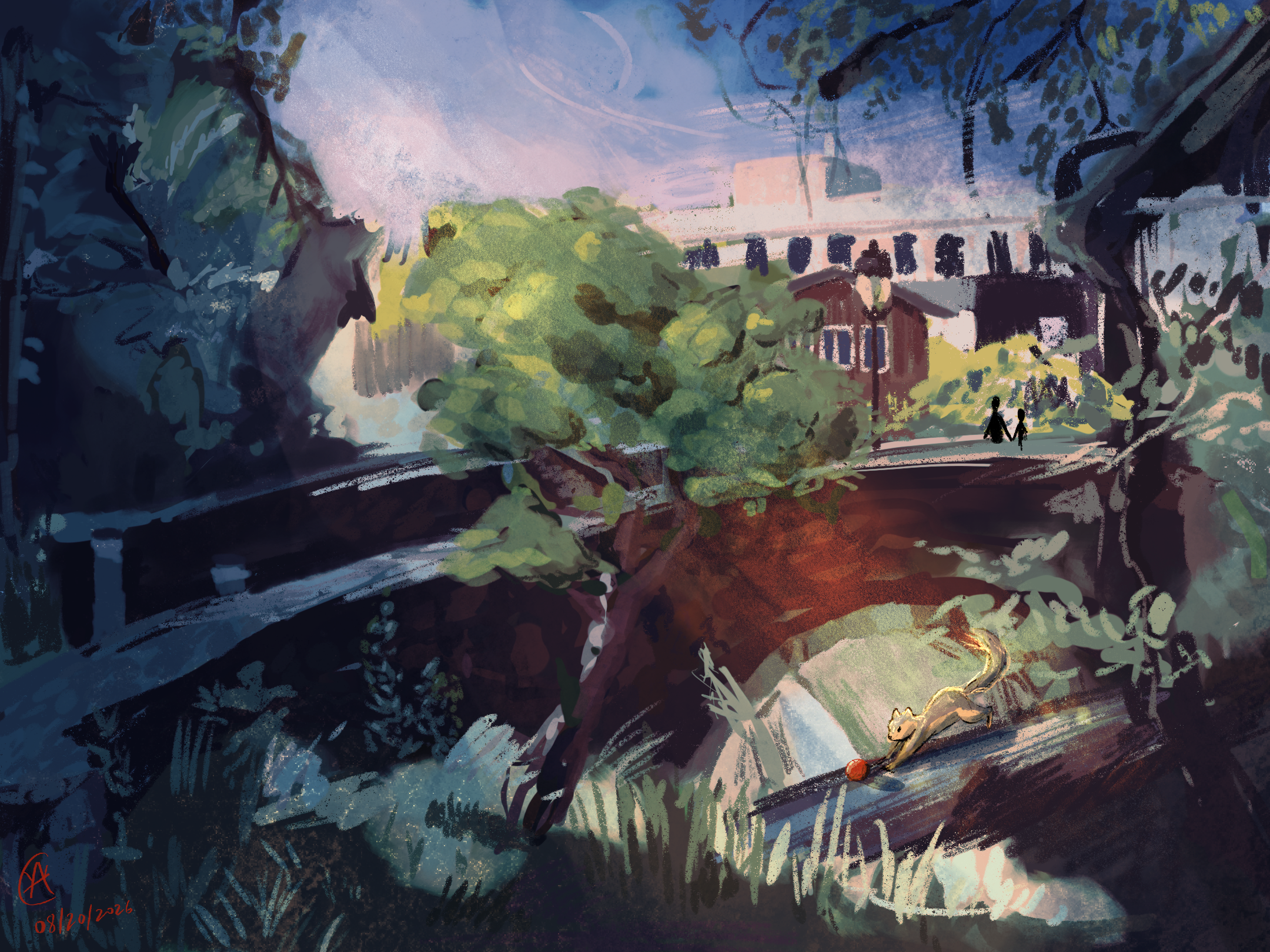 Berkeley campus study from a photo I took